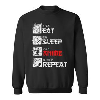 Eat Sleep Anime Repeat Manga Anime Manga Japan Outfit Sweatshirt - Geschenkecke