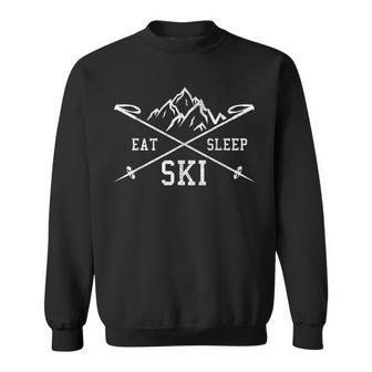 Eat Sleep Ski Repeat Skiing Holidays Skier Sweatshirt - Geschenkecke