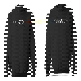 Ekg Heartbeat Pulse Lecteur De Guitare Musicien Guitariste Sweater e - Cadeauxyz