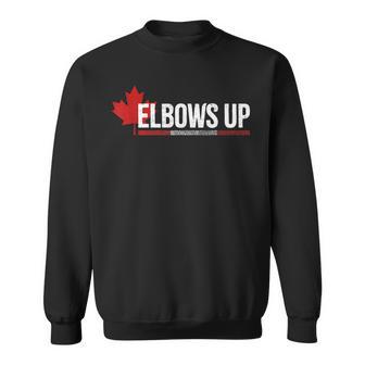 Elbows Up Canada Flag Free Proud Canadian North Strong Free Sweatshirt - Thegiftio UK