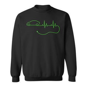 Electric Car Heartbeat Electricehicle Ev Sweatshirt - Geschenkecke