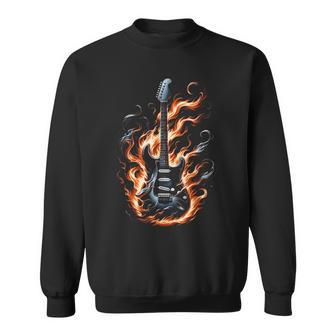 Electric Guitar With Flames Sweatshirt - Geschenkecke