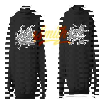 Elegant Last Name Smith Team Smith Cool Orange Font Sweater e - Cadeauxyz