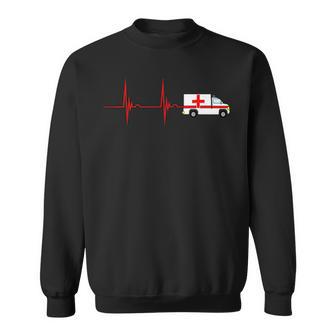 Emergency Car Heartbeat Ekg Pulse Ambulance Driver Rescuer Sweatshirt - Geschenkecke