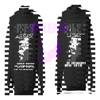 Epilepsy Awareness Purple Ribbon Epilepsy Awareness Sweatshirt - Monsterry