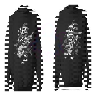 Esqueleto Calavera Guitarra Rock En Heavy Metal Diablo Cuernos Música Camisa de entrenamiento - Regaloses