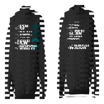 Essen Schlafen Zocken Wiederholen Gaming Zocker Sweatshirt - Geschenkecke