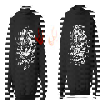 Everything Is Fine Skull Flaming Never Better Skeleton Sweatshirt - Monsterry