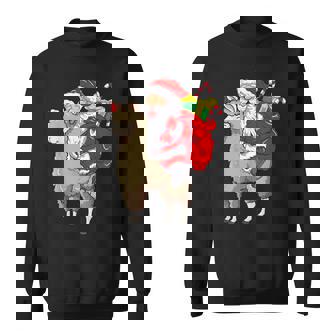 Fa La La Llama Christmas Santa Fleece Navidad Xmas Sweatshirt - Monsterry