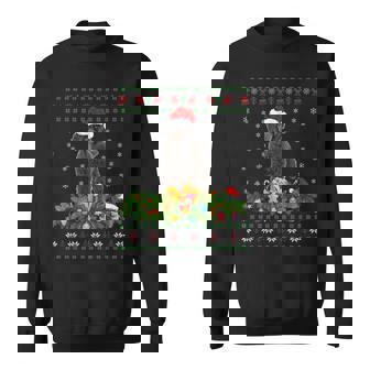 Family Matching Xmas Lighting Ugly Toy Poodle Christmas Sweatshirt - Monsterry