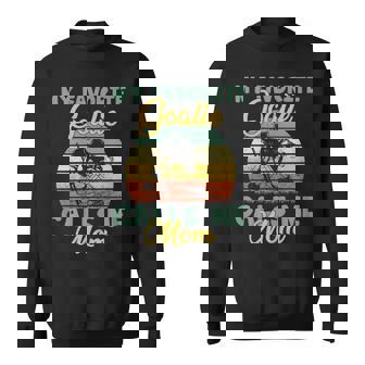 My Favorite Goalie Calls Me Mom Winter Sports Ice Hockey Mom Sweatshirt - Monsterry
