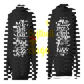 My Favorite Softball Player Calls Me Gaga Softball Gaga Sweatshirt - Thegiftio UK