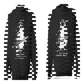 Fight Or Flight Penguin - Small Short Sleeve Penguin Print Classic Fit Bird Print Sweatshirt - Monsterry