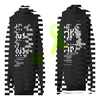 Her Fight Is My Fight Non-Hodgkin Lymphoma Awareness Ribbon Sweatshirt - Monsterry