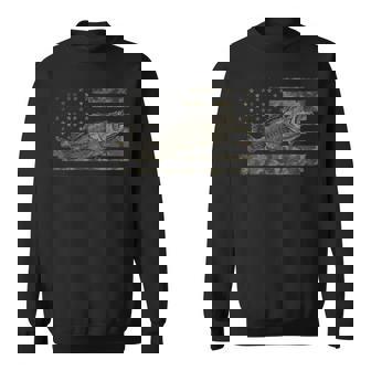 Fishing Camo American Flag Bass Fish Camouflage Sweatshirt - Seseable