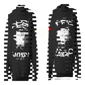Fleece Navidad Christmas Sheep Feliz Christmas Lights Sweatshirt - Monsterry