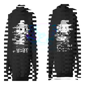 Flex-O-Lotl Weightlifting Axolotl Gym Work Out Fift Sweatshirt - Seseable