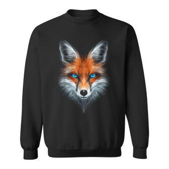 Fox Animal Blue Eyes Illustration Fox Sweatshirt - Geschenkecke