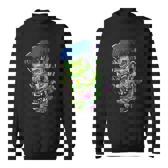 Frankenstein Face & Head Zombie Sweatshirt - Monsterry