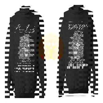 Free Hugs Just Kidding Touch Me Porcupine Introvert Sweatshirt - Monsterry
