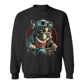 French Bulldog Cool Biker Motorcycle Riding Frenchie Sweatshirt - Geschenkecke