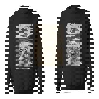 French Bulldog And Ufo Ufo And French Bulldog Selfie Sweatshirt - Monsterry