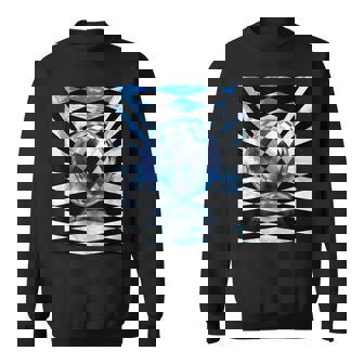 Frutiger Aero Aesthetic Tech Orbe À Carreaux Bleu Ciel Sweater e - Cadeauxyz