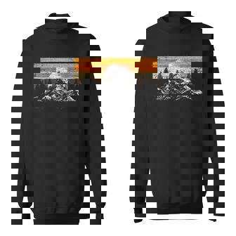 Full Moon Outdoor Nature Wildlife Mountains Retro Forest Sweatshirt - Monsterry