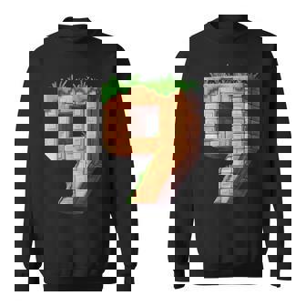 Fun 9Th Birthday Number 9 Video Gamer Pixel Themed Bday Boys Sweatshirt | Seseable UK