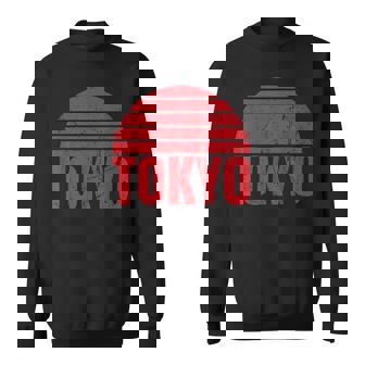 Fun Tokyo Sous Un Fond De Coucher De Soleil Rouge Sweater e - Cadeauxyz