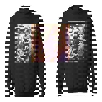 Bigfoot Sasquatch Rock On Selfie Bigfoot Ufo Alien Sweatshirt - Thegiftio