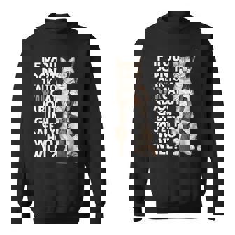 Cat Gun Safety Talk To Your Cat About Gun Safety Sweatshirt - Monsterry