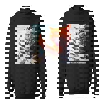 Cat Middle Finger Hilarious Cat In The Car Cat Lover Sweatshirt - Monsterry