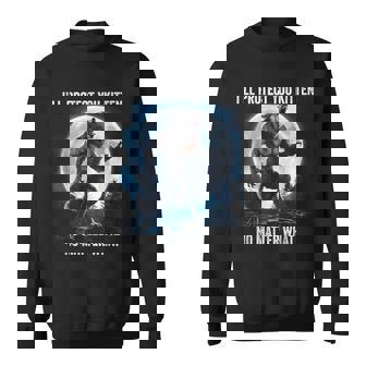 Cringe Werewolf Wolf Meme I'll Protect You Kitten Sweatshirt - Monsterry