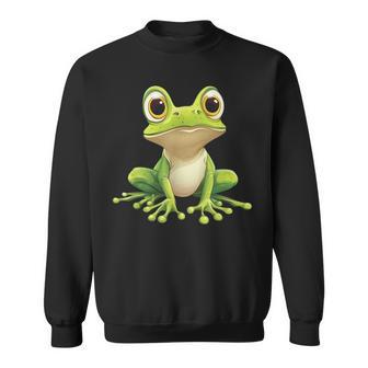 Frog With Big Eyes Frog Motif Sweatshirt - Geschenkecke