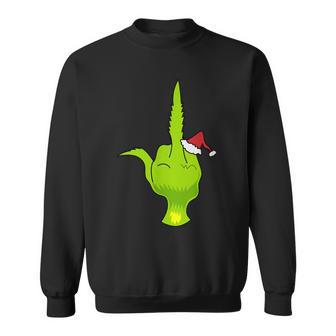 Green Hand Middle Finger Santa Sweatshirt - Geschenkecke