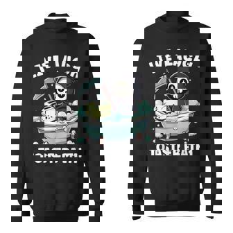 Live Laugh Toaster Bath Meme Grim Reaper Sweatshirt - Thegiftio UK