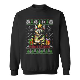 Merry Catmas Tortoiseshell Cat Ugly Christmas Jumper Sweatshirt - Geschenkecke