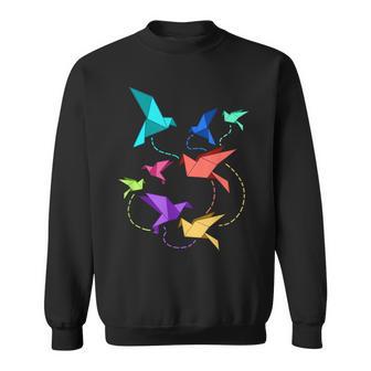 Origami Birds Pleated Kirigami Paper Crane Bird Sweatshirt - Geschenkecke