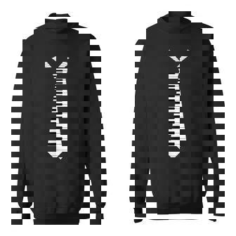 Piano Neck Tie Humorous Keyboard Music Player Sweatshirt - Seseable