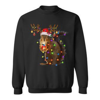 Squirrel Christmas Tree Lights Reindeer Christmas Sweatshirt - Geschenkecke