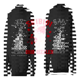 Valentines Day Skibidi Ohio Rizzler Heart Skeleton Sweatshirt | Mazezy