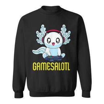 Gamesalotl Gamesolotl Gamer Gaming Axolotl Playsalotl Sweatshirt - Geschenkecke