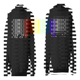 Gay Barcode New York Pride Ally Rainbow LGBTQ Pride Flag Sweatshirt - Monsterry