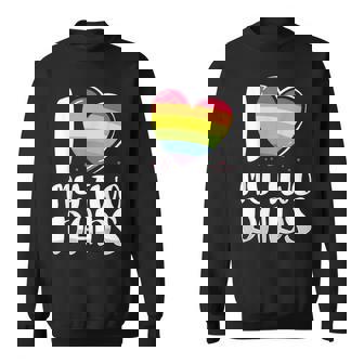 Gay Dad Pride I Love My Two Dads For Daughters And Sons Sweatshirt - Monsterry
