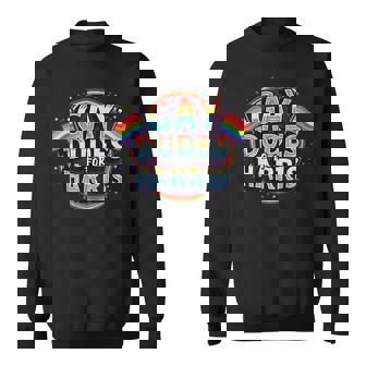 Gay Dudes For Harris Walz 2024 Rainbow Flag Pride Ally LGBT Sweatshirt - Monsterry
