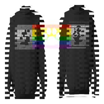 Gay Furry Pride Fandom Paw Rainbow LGBT Flag Sweatshirt - Monsterry