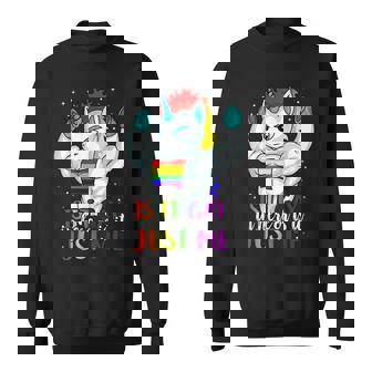 Is It Gay In Here Or Is It Just Me Gay Pride Unicorn Tee Sweatshirt - Monsterry