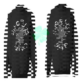 Ginger Lives Matter Lucky Clover St Patrick's Day Distress Sweatshirt - Monsterry