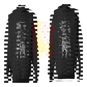 GIraffe Heart Glasses Cute Valentines Day Animal Lover Sweatshirt - Monsterry